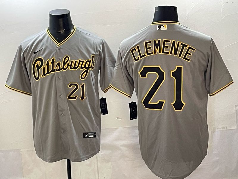 Men Pittsburgh Pirates #21 Clemente Grey Game 2026 Nike MLB Jersey style 002->pittsburgh pirates->MLB Jersey